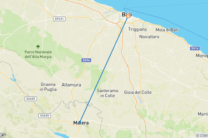 Carte du circuit Matera, la ville rocheuse