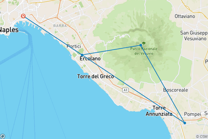 Map of Pompeii & Vesuvius: Between Fire & Ashes