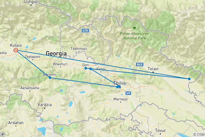 Carte du circuit La Géorgie indomptée, le cœur du Caucase