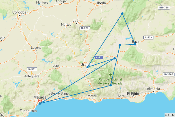 Map of The Timeless Roads of Southern Spain