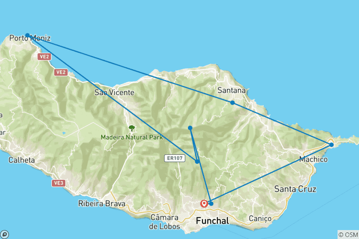 Carte du circuit Madère active