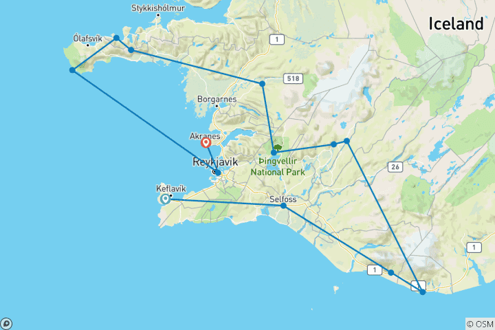 Map of Icelandic Odyssey: Adventures of Fire and Ice