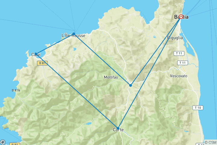 Carte du circuit La Corse déchaînée : Là où les falaises rencontrent la marée