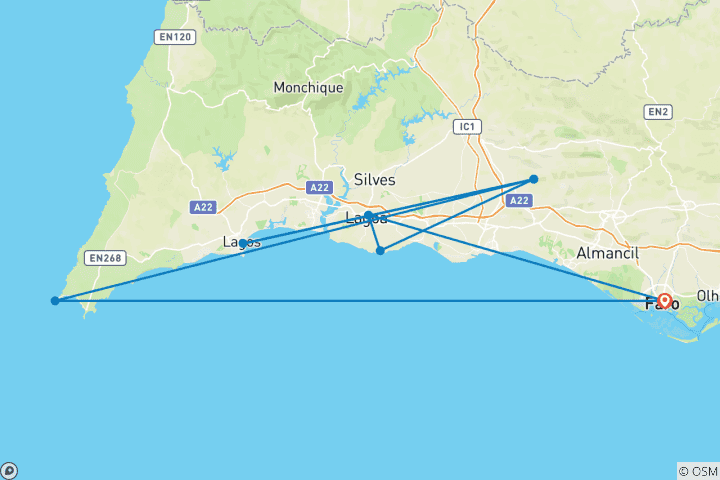 Map of Algarve - a holiday full of wine