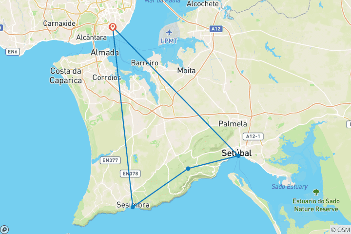 Map of An adventurous walking expedition into the heart of Arrábida