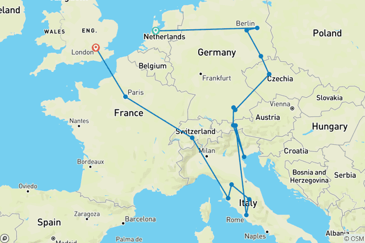 Carte du circuit Tourbillon européen (standard (jusqu'à mars 27), hiver, départ d'Amsterdam, classique)