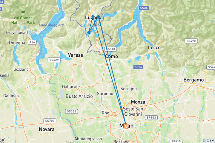 Carte du circuit Lugano : vacances avec les enfants
