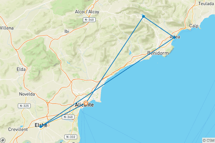 Carte du circuit Alicante pleine de soleil et de rires