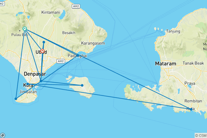 Map of Bali and Nusa Penida: Adventure & Eelaxation in Paradise