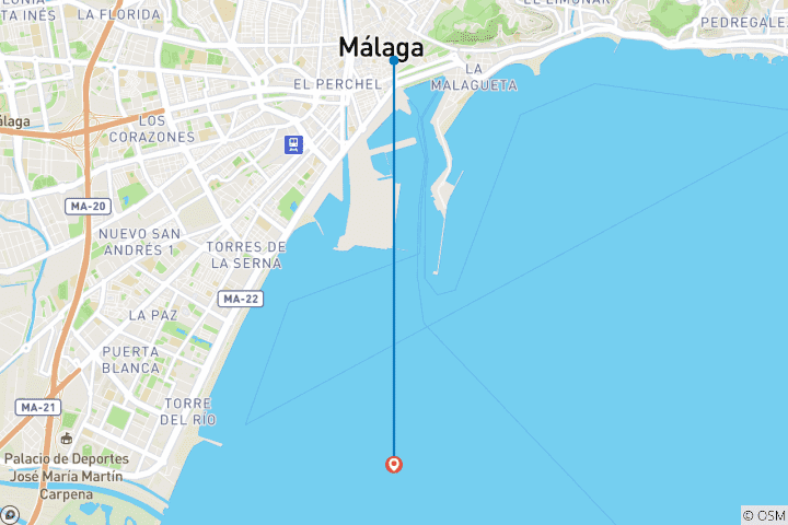 Map of Sunny Vacation in Malaga