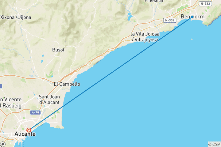 Map of Family Fun on the Costa Blanca: Benidorm & Alicante