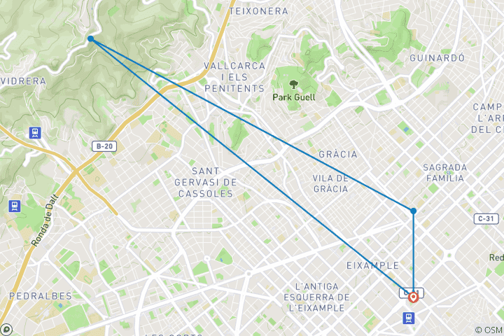 Carte du circuit Barcelone : centre historique et architecture locale