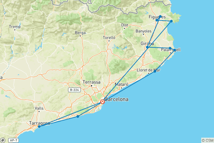 Mapa de Cataluña con un toque de vino