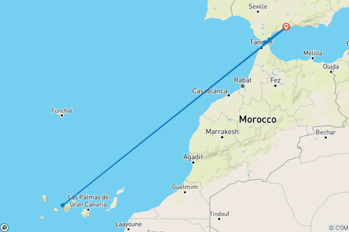 Carte du circuit De l'Andalousie à Gibraltar