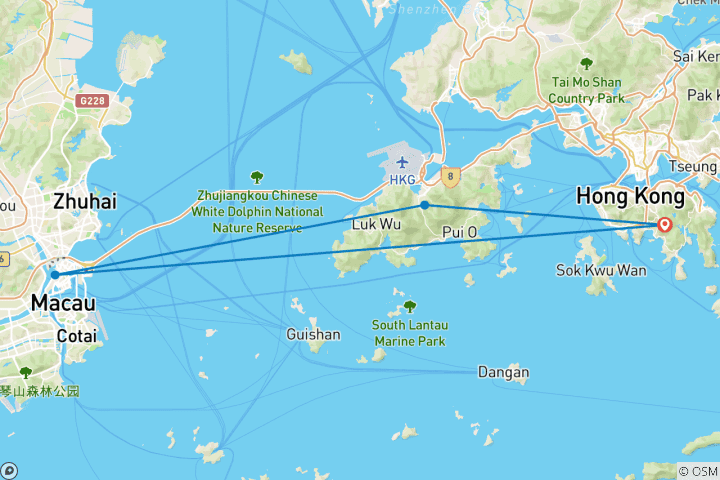 Map of Hong Kong: Asian elegance with European charm