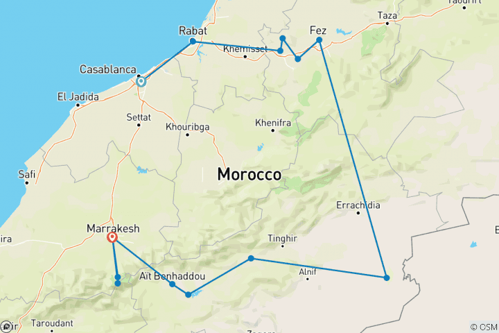 Map of Morocco Adventure