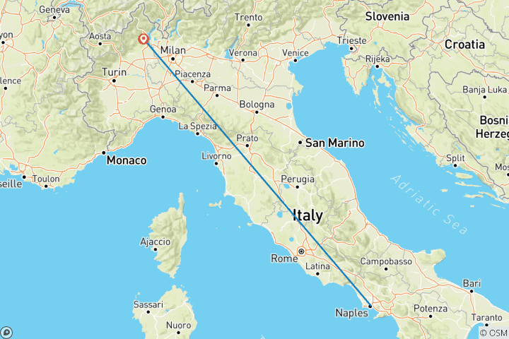 Carte du circuit Marchés de Noël à Naples 2025