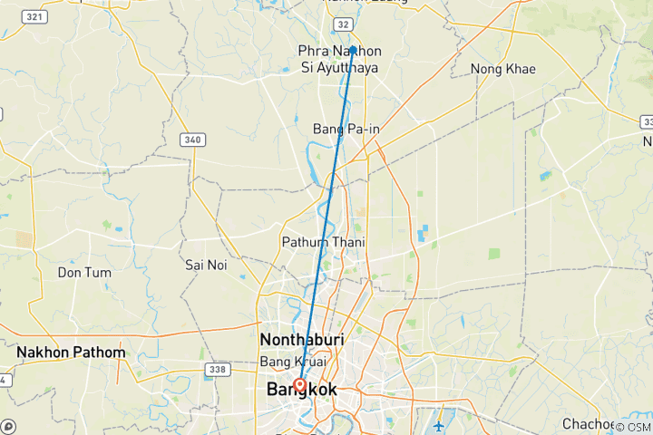 Kaart van 4 Dagen in Bangkok & Ayutthaya: Cultuur, Geschiedenis & Rivier Charme