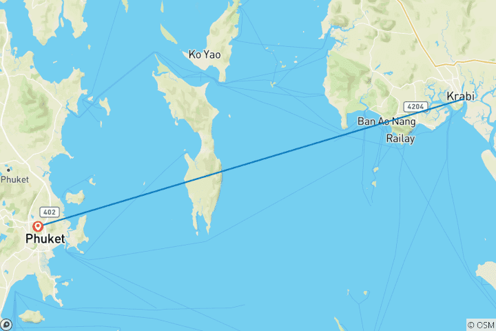 Map of 7-Day Island Escape: Phuket & Krabi By Bus