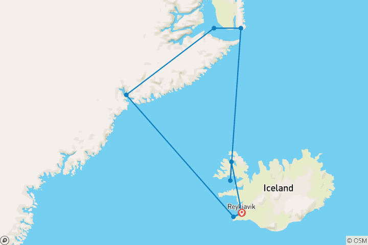 Map of Iceland to Greenland: Total Solar Eclipse (17 days), Operated by Quark
