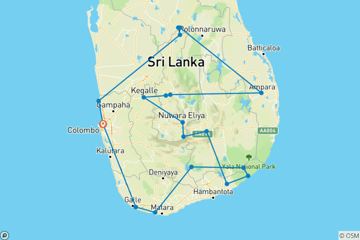 Map of Elephant in Sri Lanka