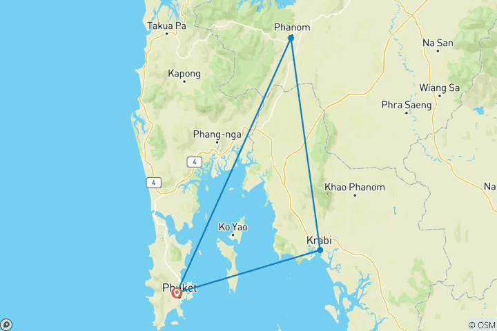 Map of PRIVATE JOURNEYS OF SOUTHERN THAILAND 7 DAYS / 6 NIGHTS