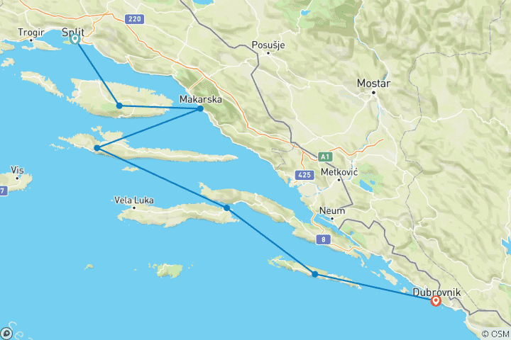 Kaart van Kroatië Zeil - 18 tot 35s / Premier Boot