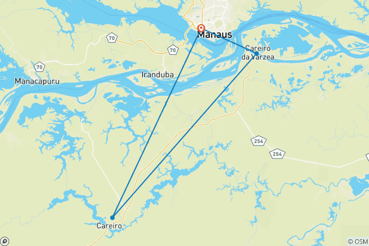 Carte du circuit Aventure amazonienne à Manaus - 5 jours