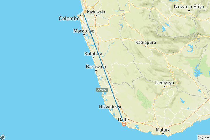 Map of Colombo City Stay 5 star - 3 days