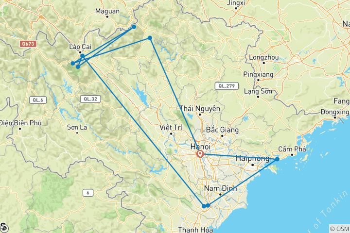 Map of Hiking North Vietnam - 8 days