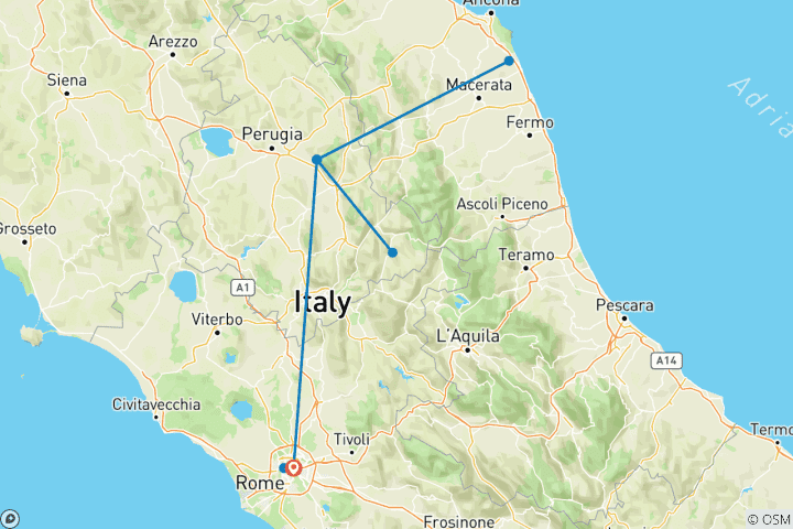 Carte du circuit Sanctuaires d'Italie (2026)