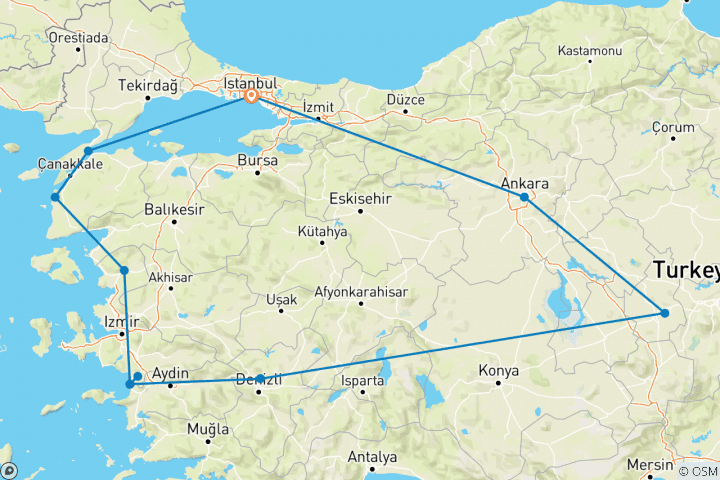 Map of Turkey Unplugged - 10 Days