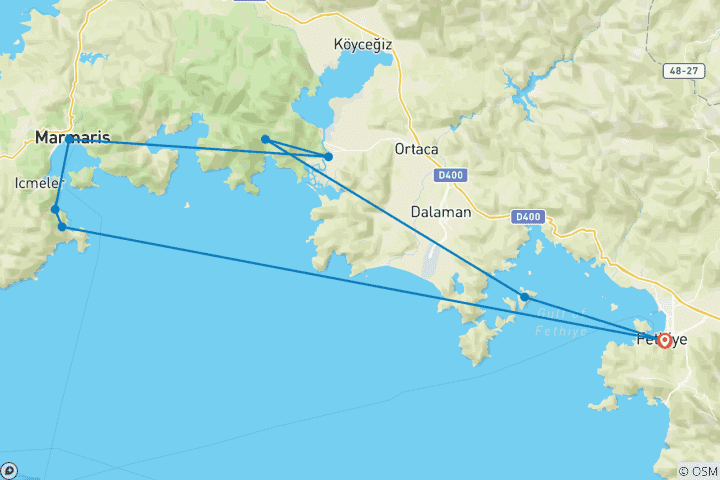 Map of Azure Blue - Fethiye / Marmaris