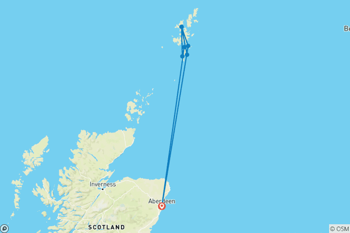 Kaart van Schotland: Shetland en de buiteneilanden