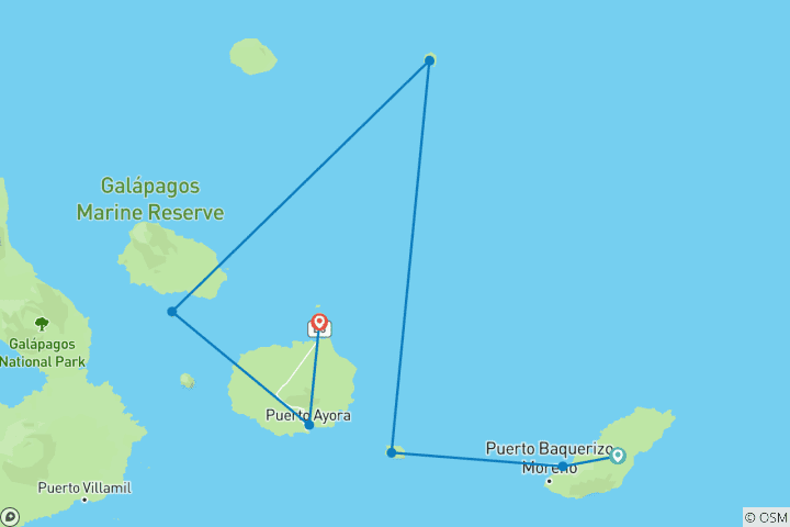 Map of 5-Day Galapagos Wildlife Discovery Cruise: Genovesa, Rabida & Santa Fe
