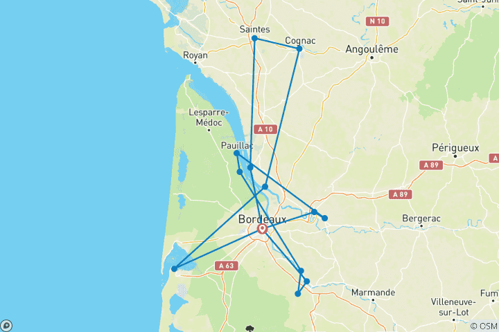 Karte von Schöner Bordeaux