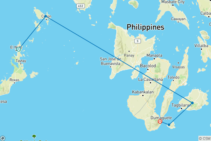 Carte du circuit Circuit en petit groupe de 12 jours aux Philippines (max. 8)
