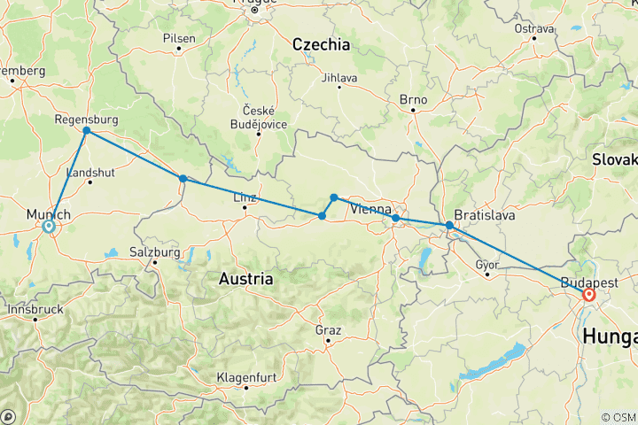Map of Oktoberfest & Danube Delights