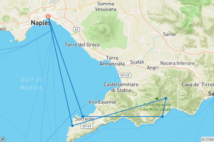 Map of Walking the Amalfi Coast - Massa Lubrense