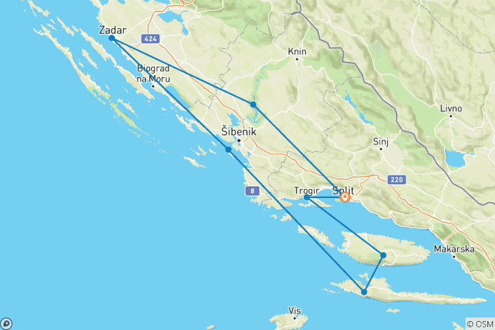 Map of Croatian Island Explorer -