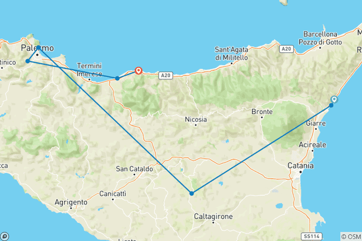 Carte du circuit Découvrez la Sicile -