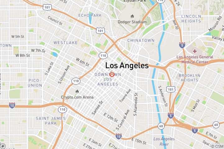 Carte du circuit Merveilles de l'Ouest américain - Jours 1 - 12 Los Angeles