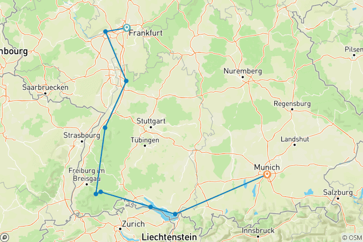 Carte du circuit La grande escapade allemande