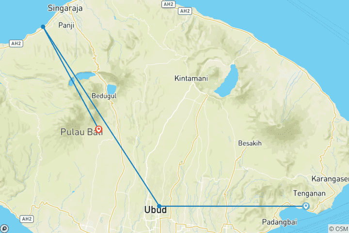 Map of Sunset & Spirit: Bali Round Tour with Seaside Finish
