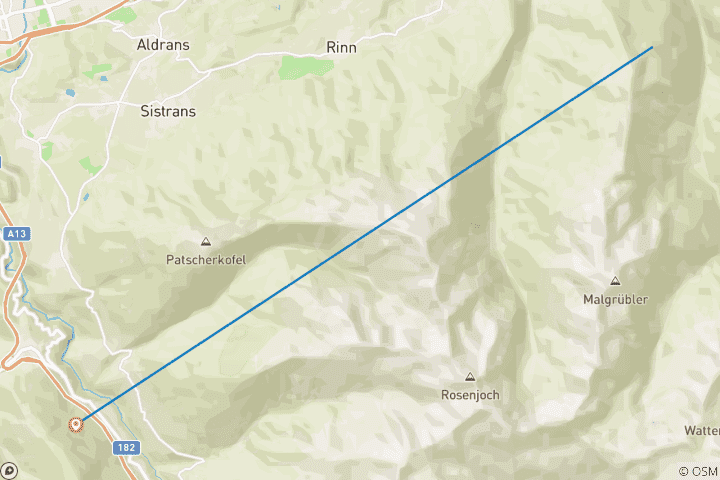 Map of Snowshoeing in the Obernbergtal 6 Days