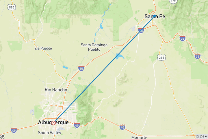 Karte von New Mexico Highlights 5 Tage