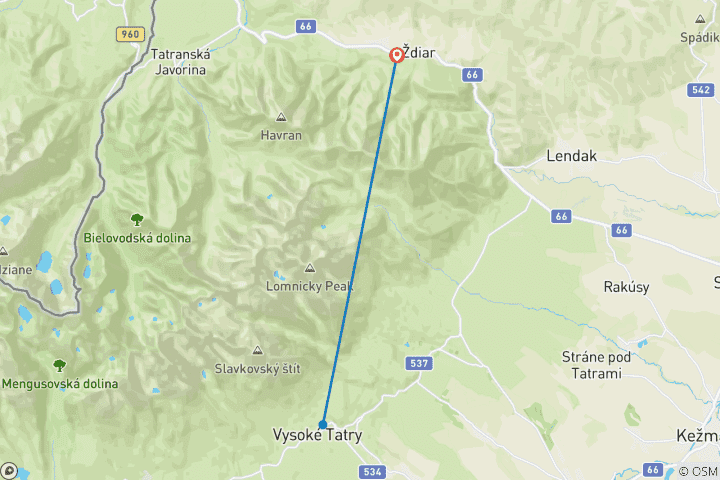 Map of Winter Wellness Retreat Slovakia