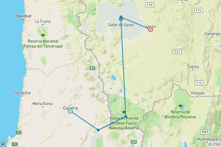 Map of From Stars to Salt: Atacama & Uyuni