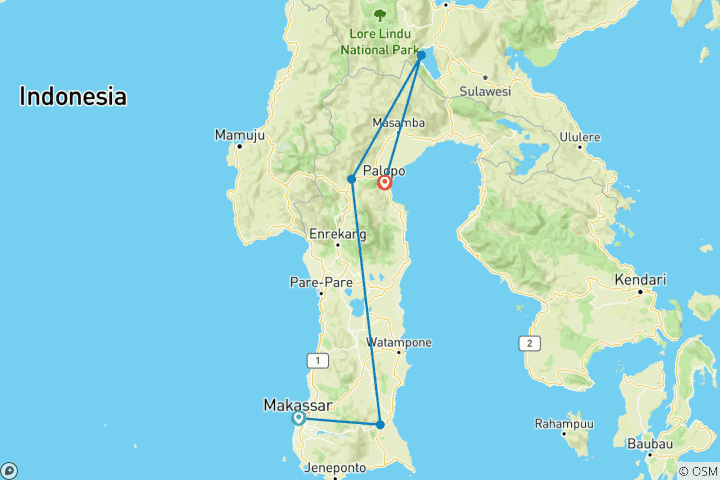Carte du circuit Découverte de Sulawesi Sud - 6 jours