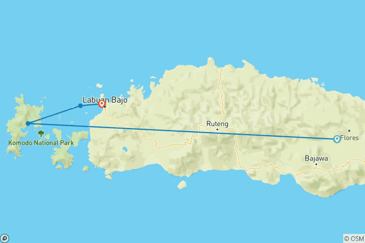 Carte du circuit Les points forts de Flores et Komodo - 5 jours